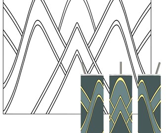 Mountains Tumbler Template SVG Cut File