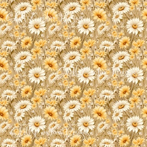 12x12 Printed Vinyl Wheat Daisy Flower Foral Spring Summer
