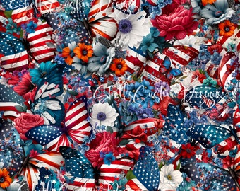 12 x 12 printed Pattern Vinyl Floral Butterflies Flag
