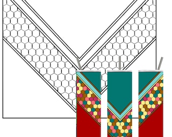 Chicken Wire V Split Tumbler Template SVG Cut File