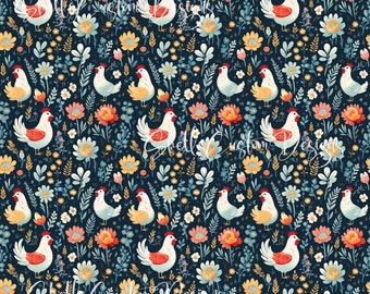 12x12 printed vinyl Chicken Hen Rooster