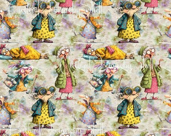 12x12 Pattern Printed Adhesive Vinyl Little Old Ladies Summer Sassy Crazy