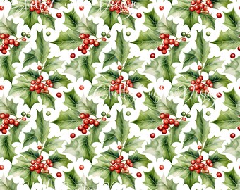 12x12 printed vinyl Christmas Holly Berries