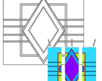 Diamonds Tumbler Template SVG Cut File