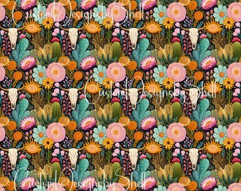 12x12 printed vinyl Horse Cowboy Cowgirl Western Country Mountains Boots Floral