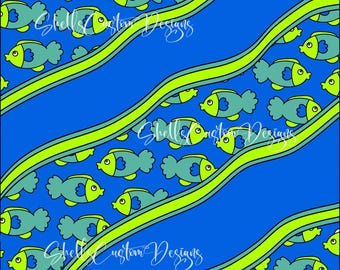 Feeling Fishy Fish Waves Tumbler Template SVG Cut File
