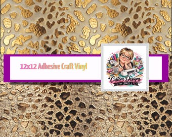 12x12 printed vinyl Fox Metallic Cheetah Leopard print