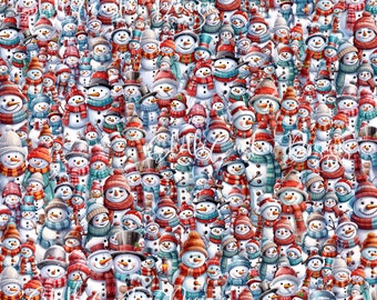 12x12 printed vinyl Christmas Snowman Snowmen Family