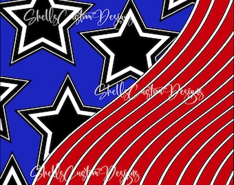 American Flag Stars Stripes Tumbler Template SVG Cut File