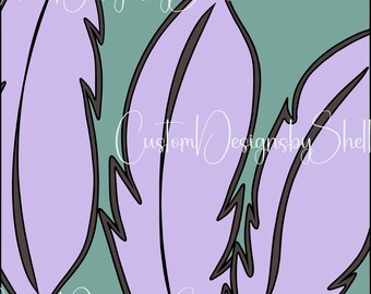 Tumbler Templates SVG Feathers