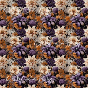 12 x 12 printed Pattern Vinyl Fall Autumn lily lilies flowers