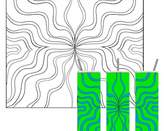 Psykedeliska vågor Tumbler mall SVG klippfil