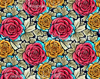 12 x 12 Adhesive Printed Pattern Vinyl Tattoo Vinyl Red Yellow Green Blue
