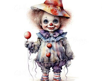 Printed decal Vinyl Halloween Costume Clown Killer Murder Spooky