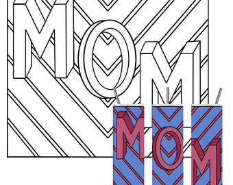 Mom V split Template SVG Cut File