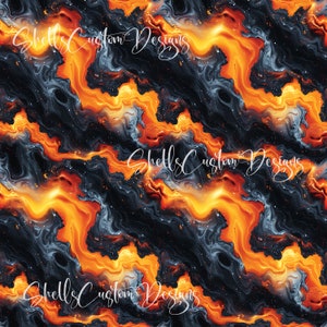 12x12 Printed Vinyl Swirls Painted Fire Space Lava Smoke Gold