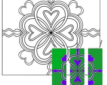 För kärleken till Shamrocks, klöver, St Patrick's Tumbler-mall SVG-klippfil