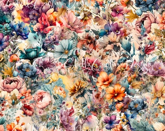 12 x 12 printed Pattern Wild Flowers