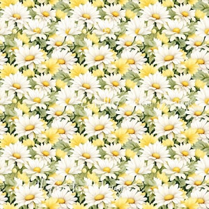 12x12 Printed Vinyl Daisies Yellow background