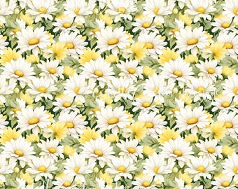 12x12 Printed Vinyl Daisies Yellow background
