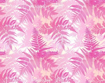 12x12 Printed Adhesive Vinyl Floral Elegant Pink Fern Summer