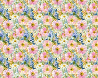 12x12 printed vinyl Country Floral Fields Daisy Lavender Butterflies Dragonflies Summer Spring Farm Western Birds Bluebird