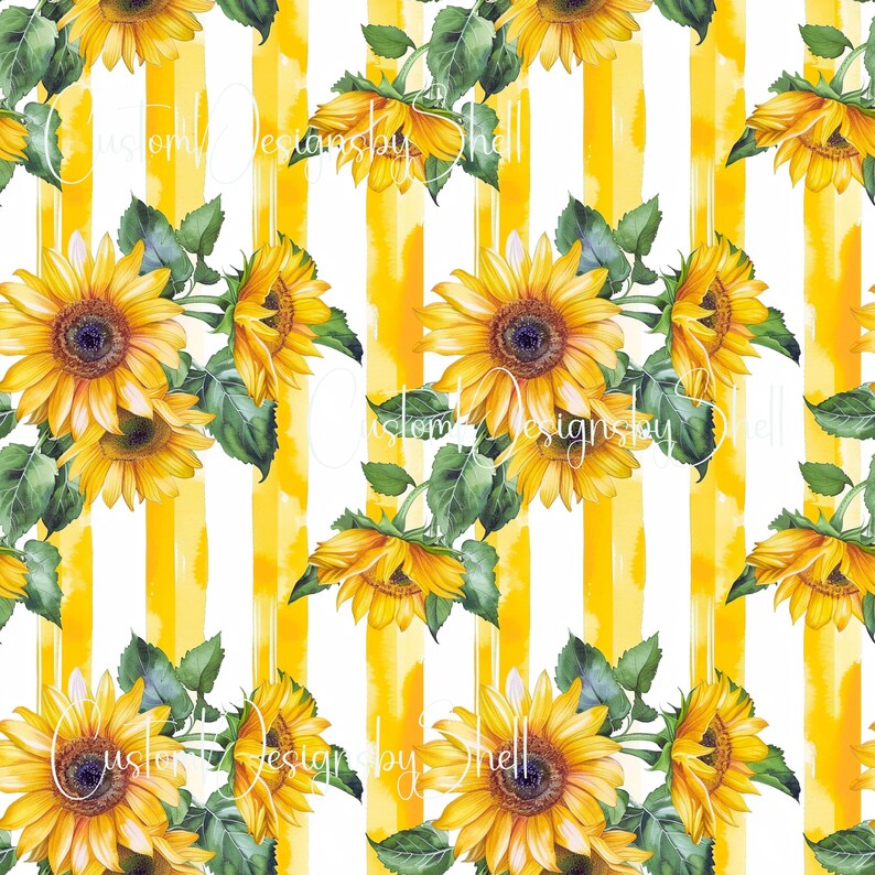 Sunflower Stickers Pattern 12x12 Pattern Printed Adhesive Vinyl Sunflower Yellow Green Plaid - Etsy