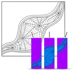 Wavey Spiderwebs Cobwebs Halloween Tumbler Template SVG Cut File