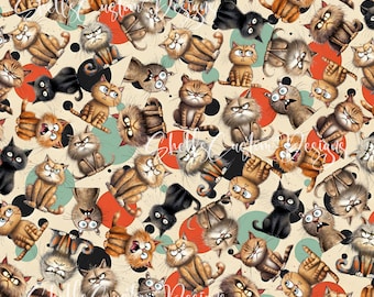12 x 12 printed Pattern Cat Funny Cat&#39;s Polka dots