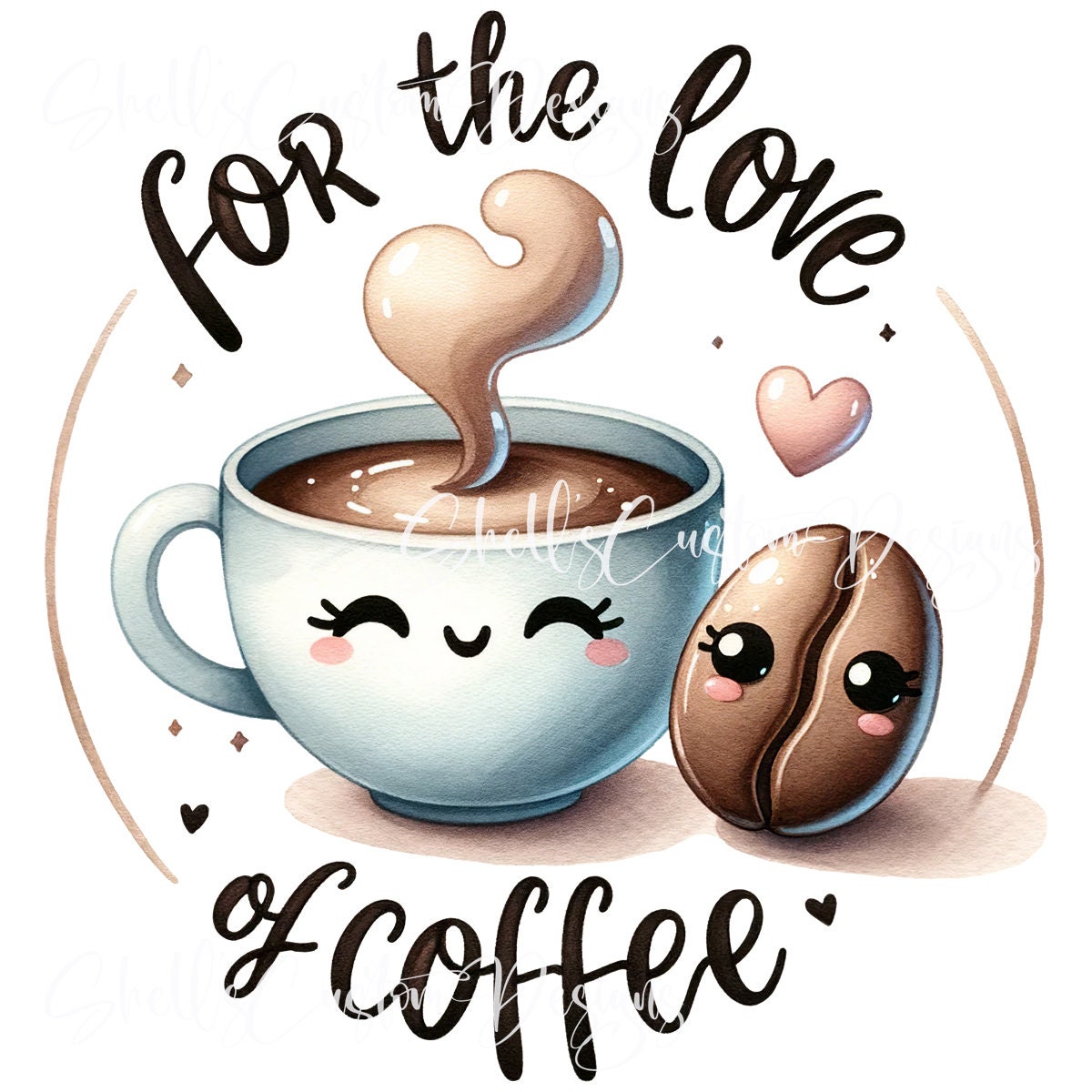 Printed decal Vinyl For the Love of Coffee