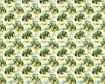 12 x 12 printed Pattern Vinyl Farm Tractors Vintage Green