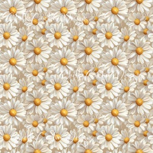12 x 12 printed Pattern Vinyl Daisy Daisies Oil Pain Cream White Yellow Summer Spring