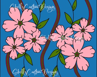 Apple Blossoms Tumbler Template SVG Cut File