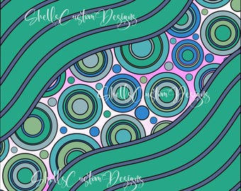 Circles and Waves Tumbler Template SVG Cut File