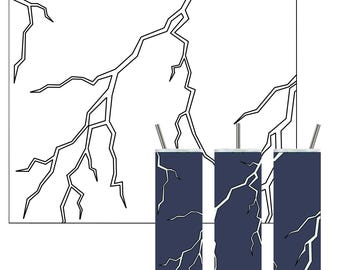 Lightning Tumbler Template SVG Cut File