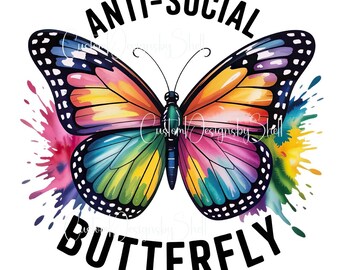 Printed decal Vinyl Rainbow Butterfly Floral Country Flowers Hearts Anti Social