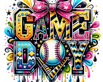 Printed Clear decal Vinyl Game Day Base Ball Softball