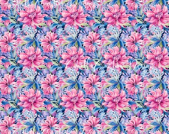 12 x 12 printed Pattern Purple Pink Lavender Spring Blooms