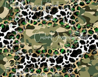 12x12 Printed Adhesive Vinyl Tan Green Gray Black Camo Cow Cheetah