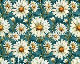 12x12 Printed Vinyl Daisy Summer Spring White Dasie's