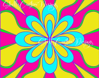 Funky Flower Floral 2 Tumbler Template SVG Cut File