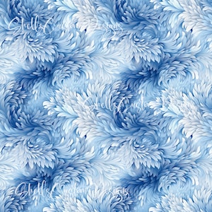 Pattern Vinyl printed vinyl Winter Swirls Blue White Snowflakes
