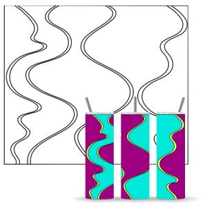 Crazy Waves Streamers Tumbler Template SVG Cut File