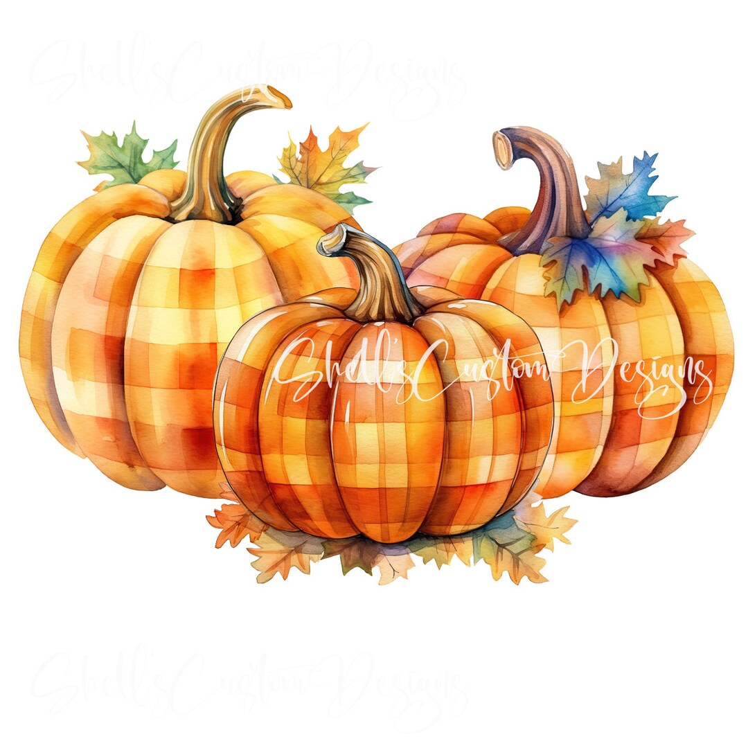 Fall Vinyl Printed Decal Vinyl Plaid Pumpkins Fall Leaves - Etsy