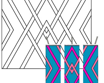 Woven Diamonds 2 Tumbler Template SVG Cut File