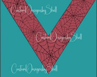 V-splittrade spindelnät spindelnät Halloween tumbler mall SVG klippfil