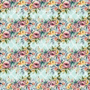 12 x 12 printed Pattern Spring Blooms Flowers