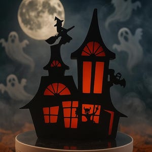 Haunted house with tea light