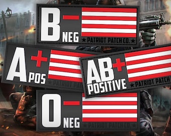 Patriot Patch Co. - Blood Type - Patches