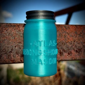Atlas Mason Jar Magnet, Canning Jar Magnet, Homestead, Farmstead Decor, Vintage Blue Jar Look!